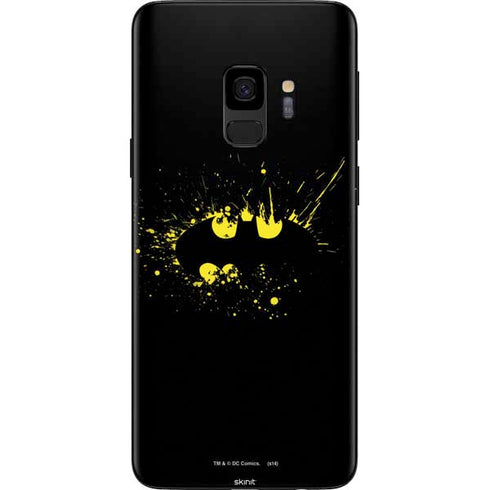 DC Comics Batman Logo Yellow Splash Galaxy S9 Skin